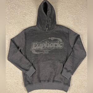 Euphoric Grey Pedazzled Hoodie